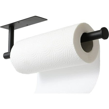Paper Towel Holder Wall Mount Kitchen Bathroom Under Cabinet Self Adhesive Black 